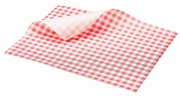 Gingham 35GSM 190x150 Red/White