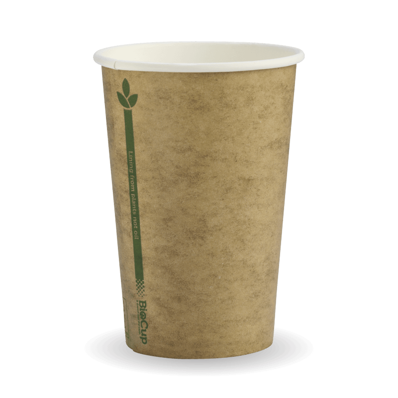 320ml/10oz(80mm)kraft Green line Single Wall Biocup