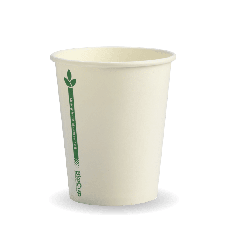 280ml/8oz(80mm) White Green Line Single Wall Biocup