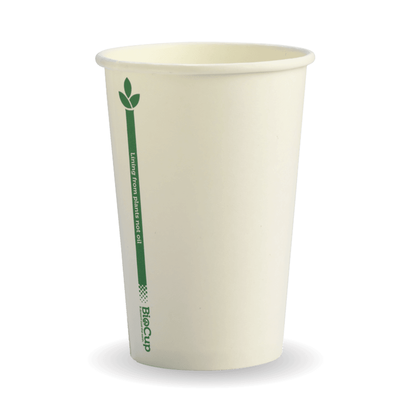 320ml/10oz(80mm) White green line Single Wall Biocup