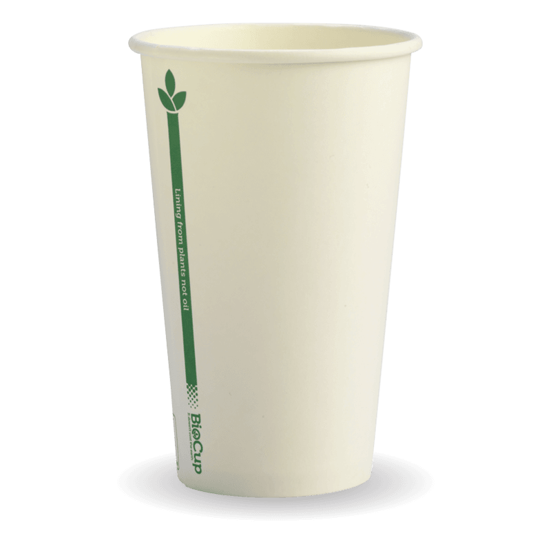 350ml/12oz(80mm) White Green Line Single Wall Biocup