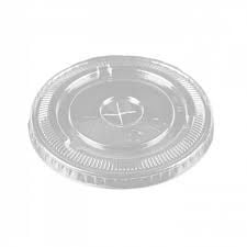 8-10oz PET Clear Flat LId Straw Slot
