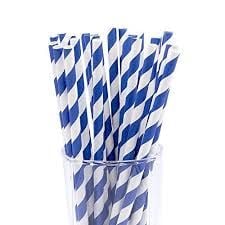 Paper Eco-Straw- Blue/White Stripe