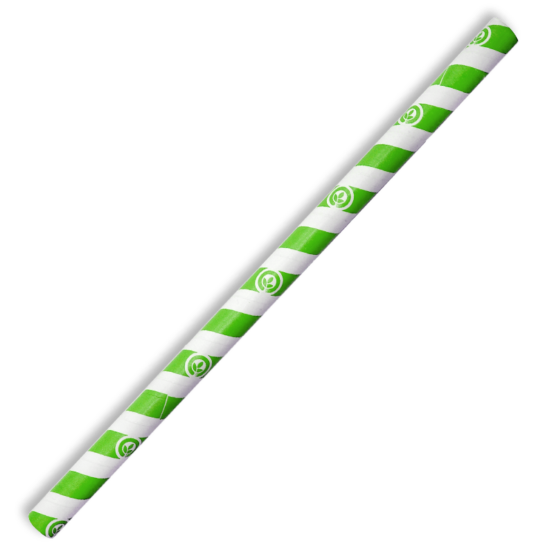 10mm Jumbo Green Stripe Biostraw