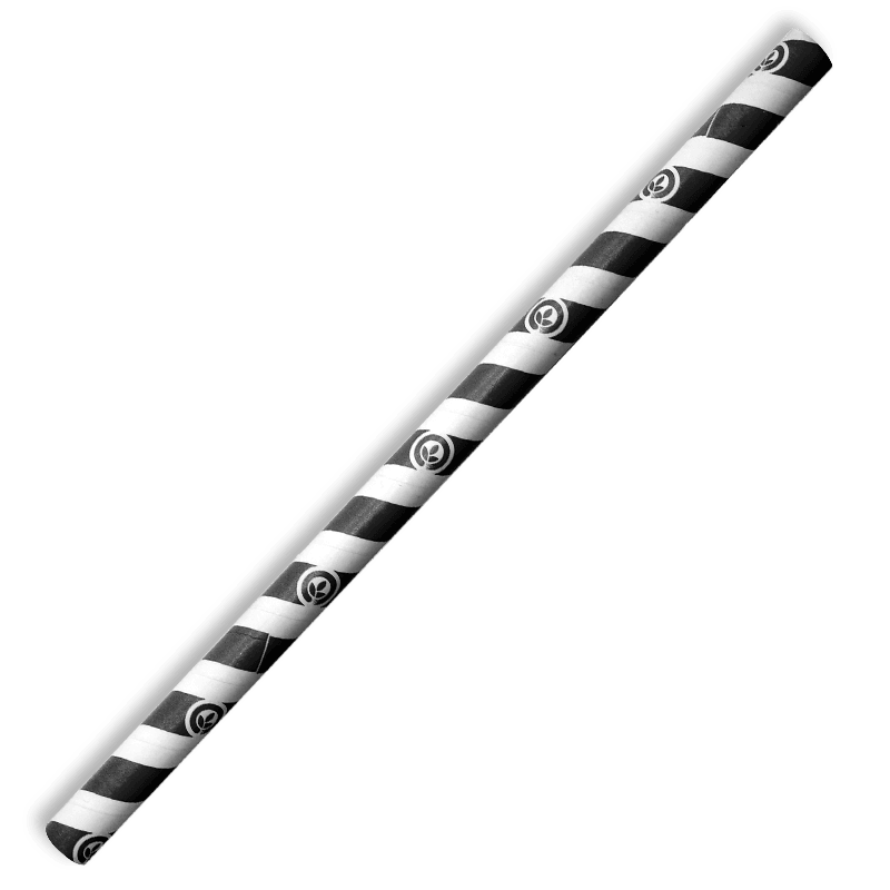 10mm Jumbo Black Stripe Biostraw.