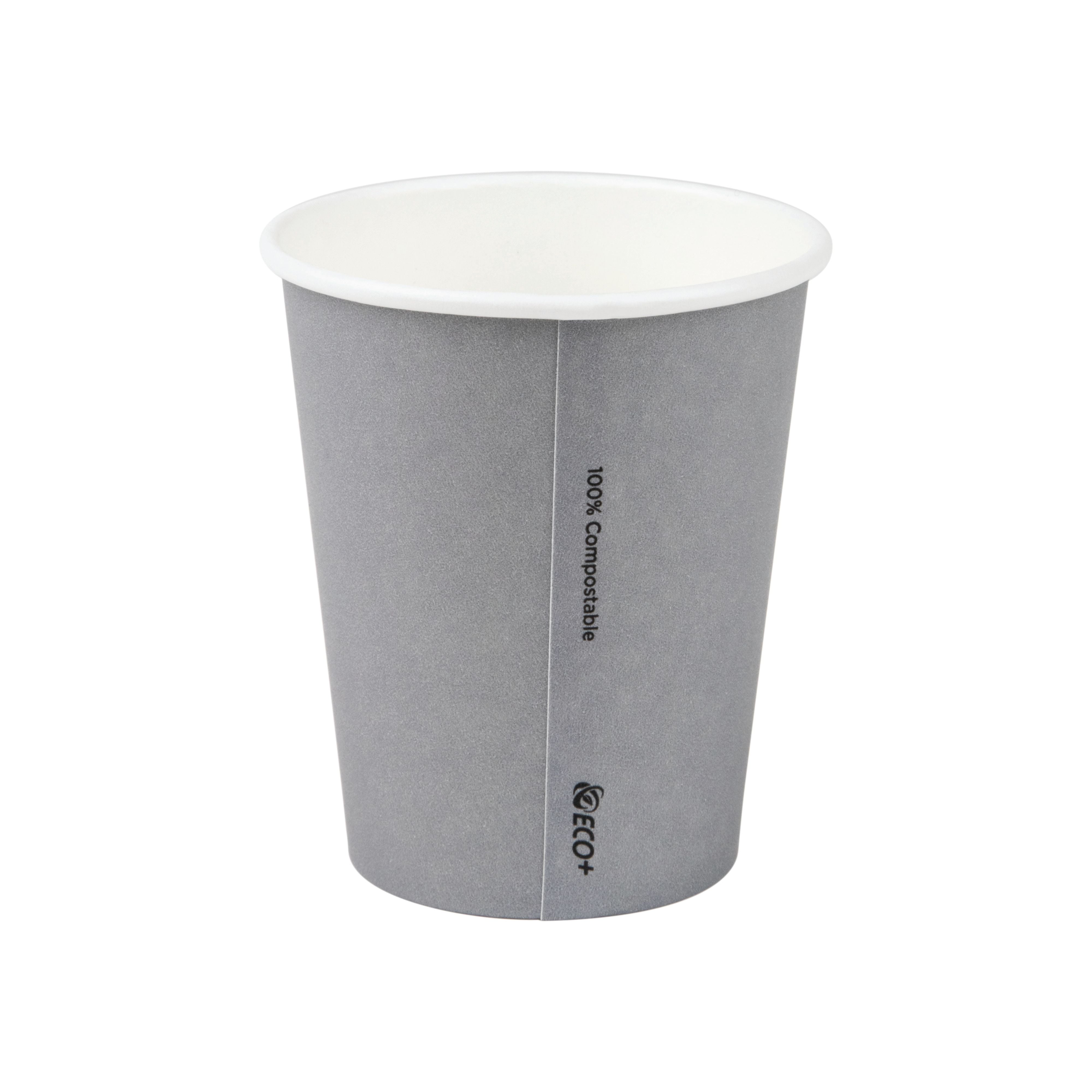 8oz PLA Grey Single Wall Hot Cup