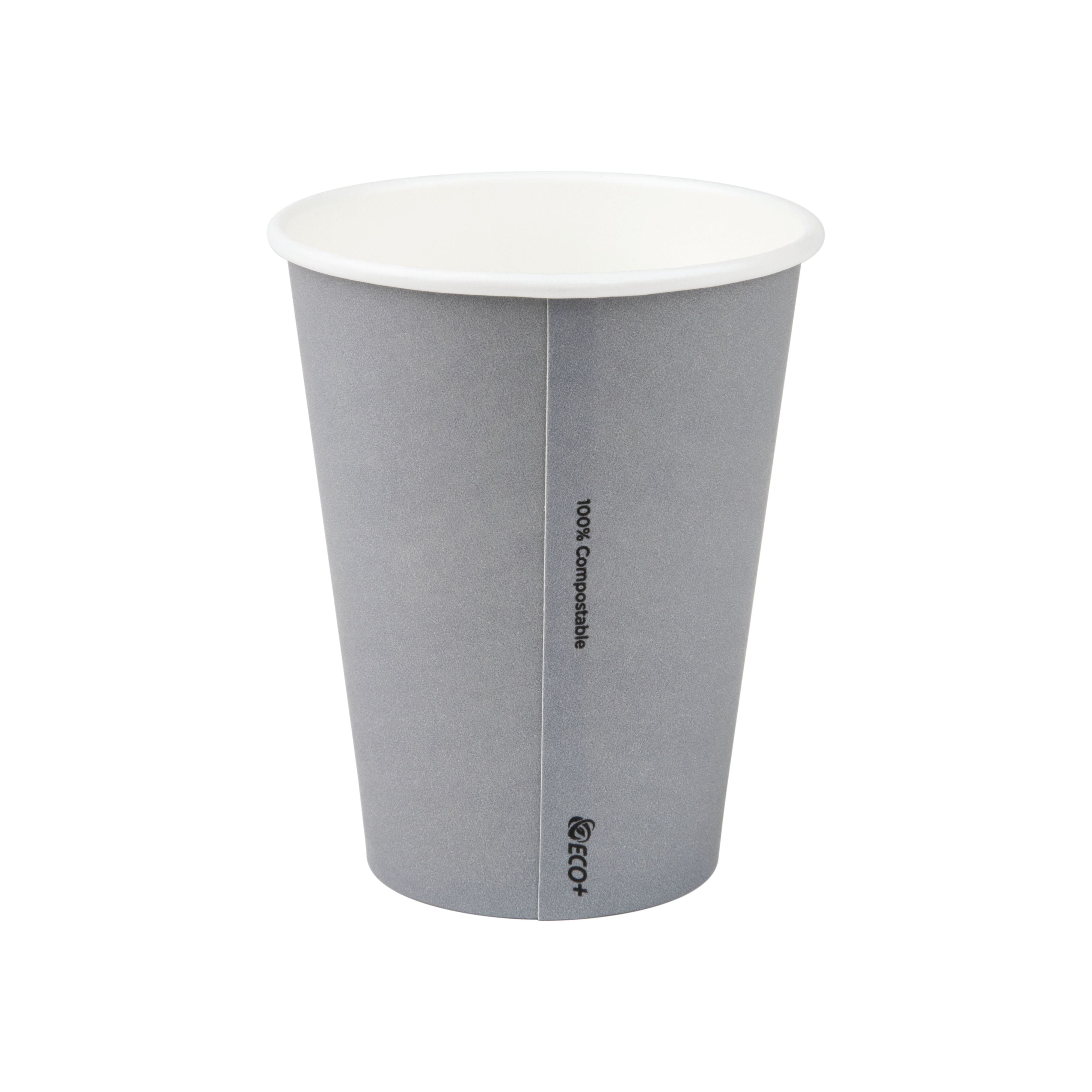 12oz PLA Grey Single Wall Hot Cup