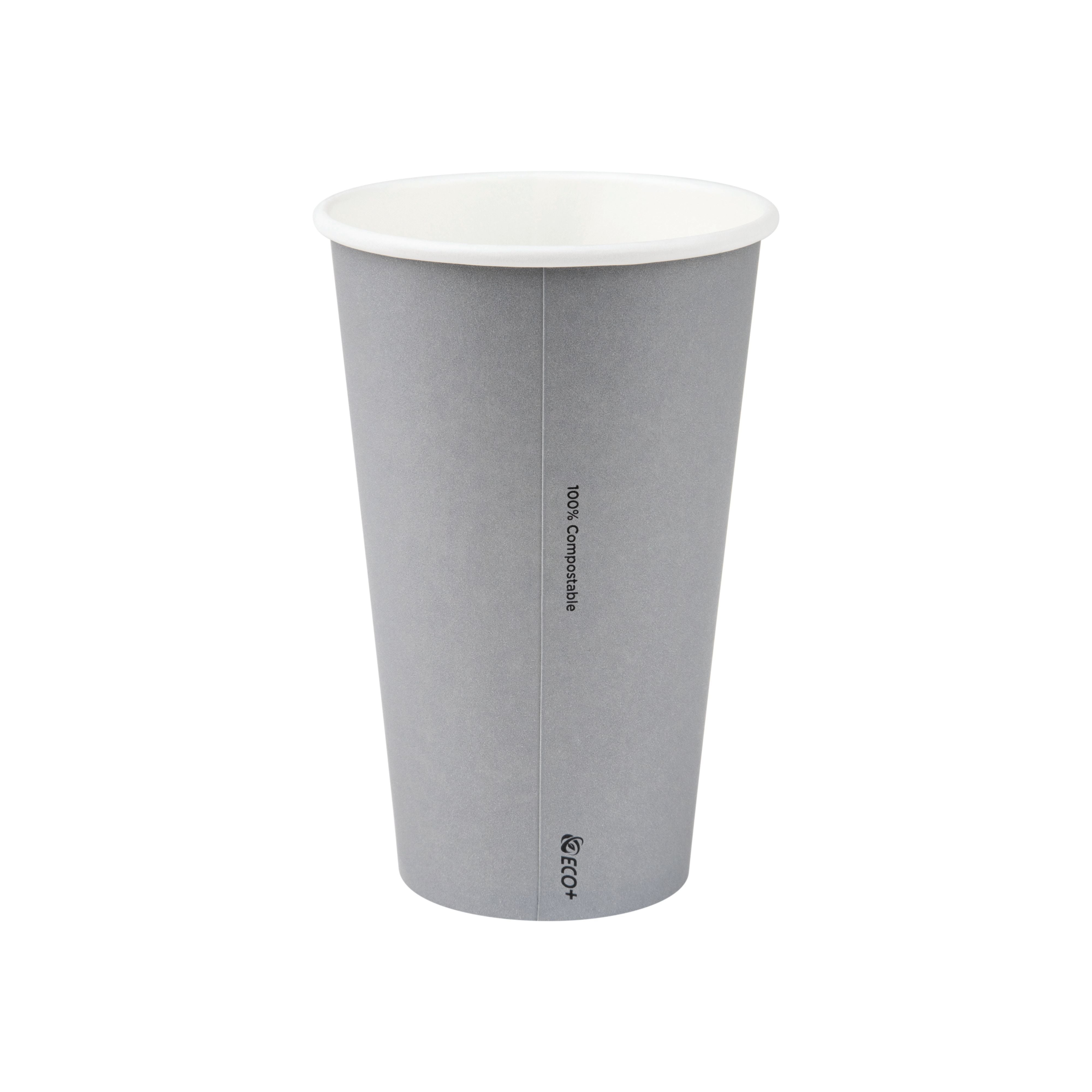 16oz PLA Grey Single Wall Hot Cup