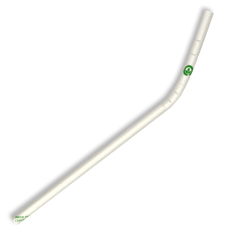6mm Regular Bendy White BioStraw