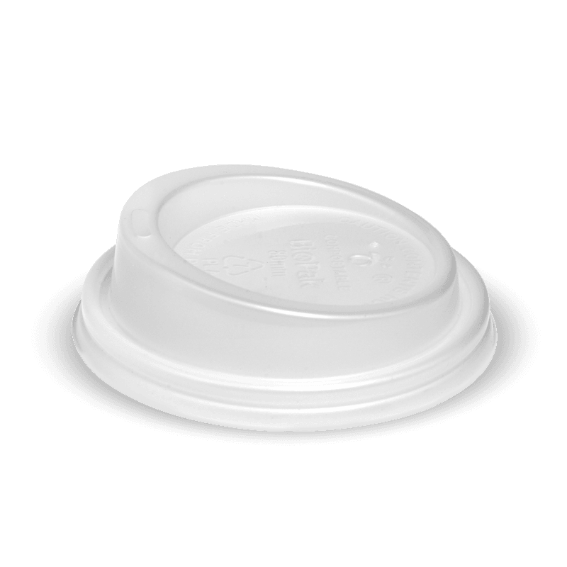 80mm White PLA lid Fits 6 & 8oz Cups and 12 Green Line
