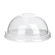 CLEAR PET DOME LID WITH HOLE TO SUIT 12 OZ CUPS