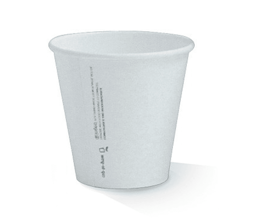 8oz(90mm) PLA Lined Single Wall White Cup
