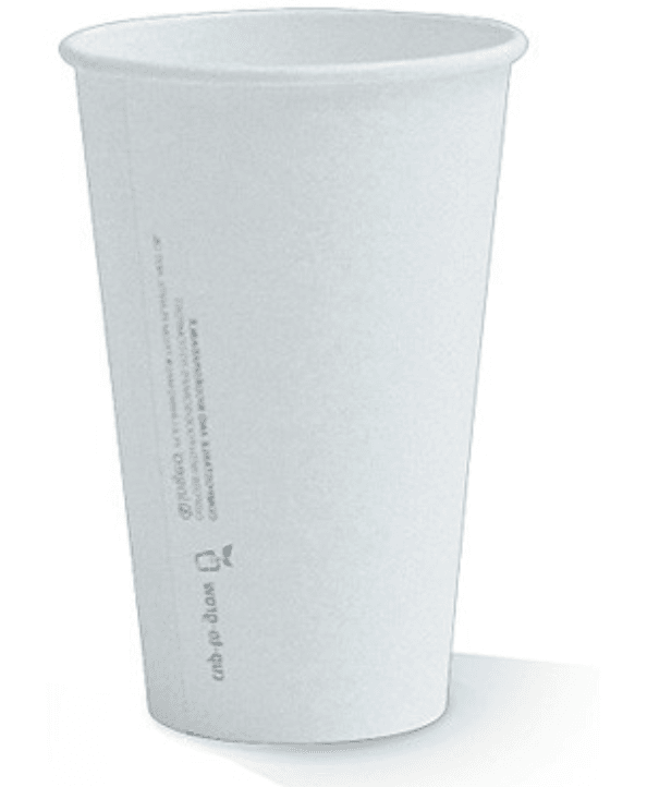 12oz(80mm) PLA Lined Single Wall White Cup