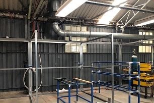 Image of painted workshop walls and frames