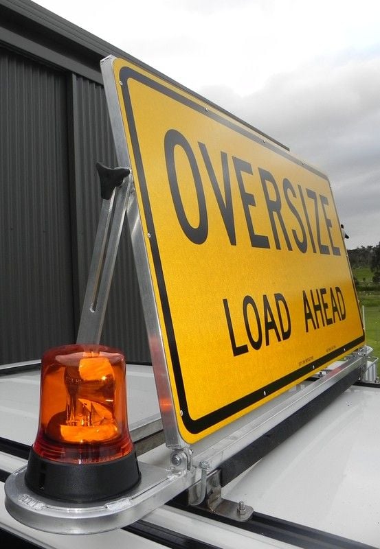 Pilot Vehicle Escort Sign with Lights