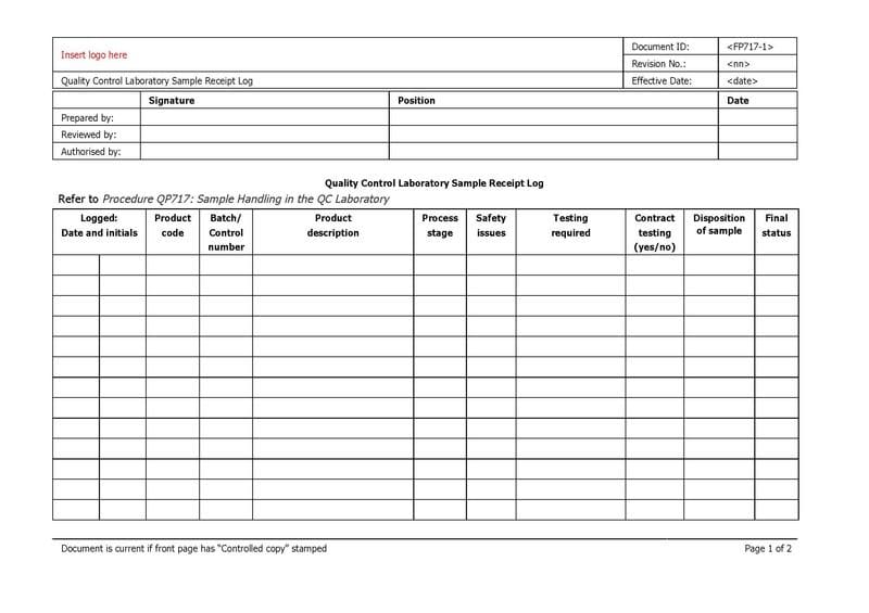 laboratory sample receipt form pdf template