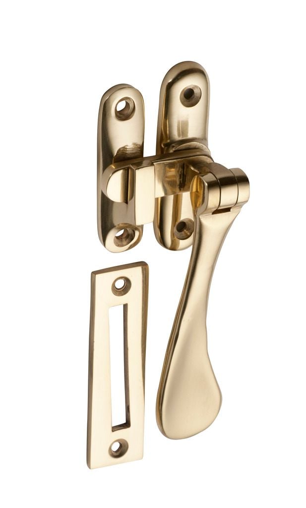 Casement Fastener - Dished Polished Brass1733