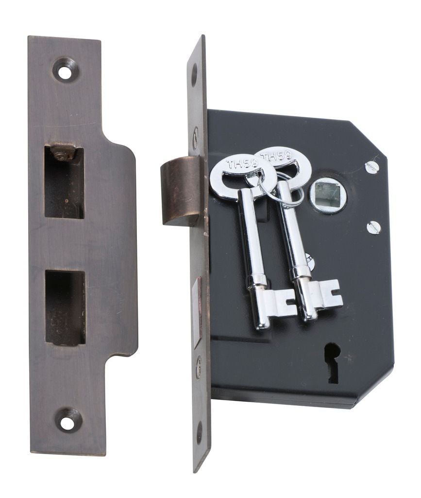 3 Lever Mortice Lock Antique Brass2200