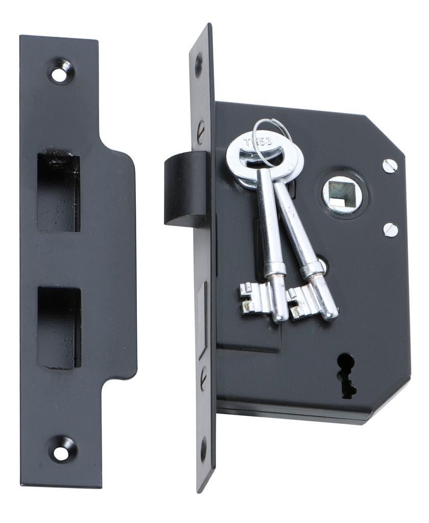 3 Lever Mortice Lock Matt Black2260