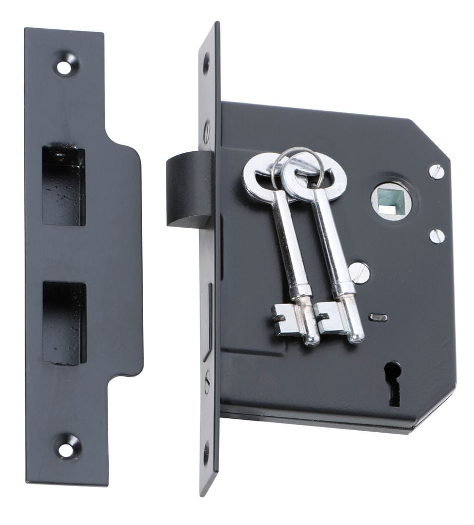 3 Lever Mortice Lock Matt Black2261