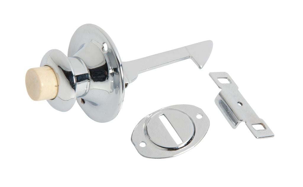 Deco Press Button Catch Chrome/Ivory3102