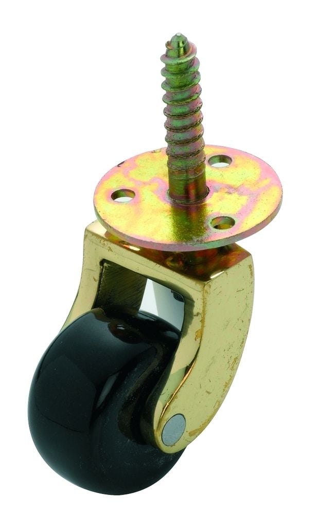 Screw Plate Castor Brown Porcelain/Polished Brass 29mm3501