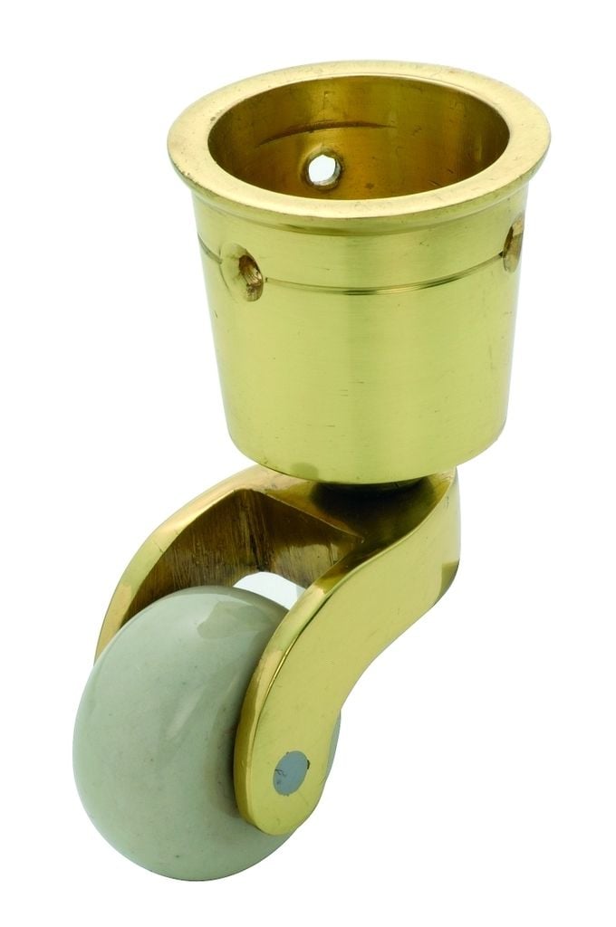 Cup Castor White Porcelain/Polished Brass 29mm3515