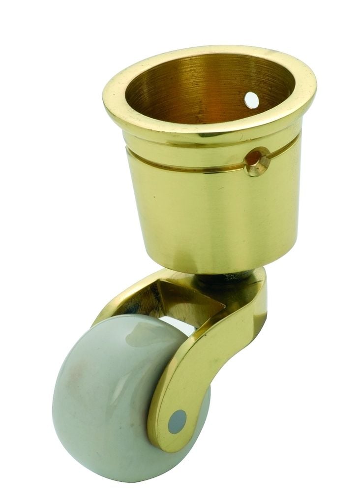 Cup Castor White Porcelain/Polished Brass 32mm3516