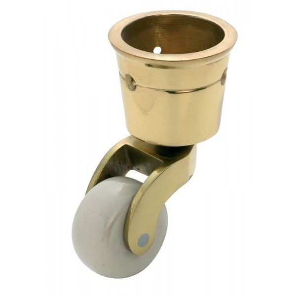 Cup Castor White Porcelain/Polished Brass 38mm3517