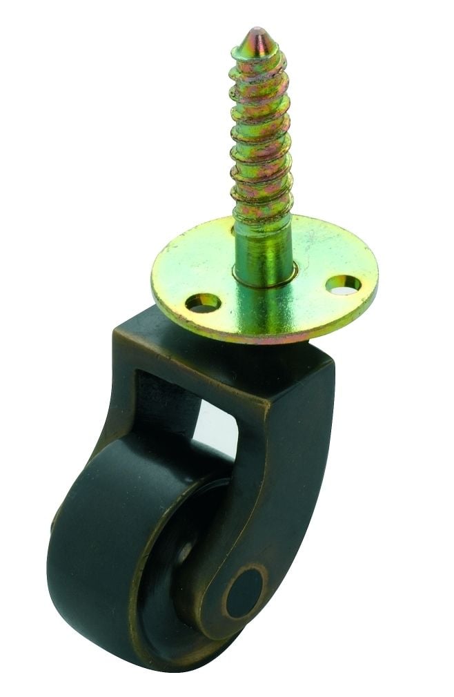 Screw Plate Castor Antique Brass 25mm3525