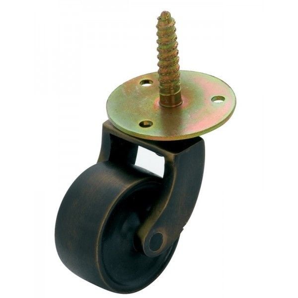 Screw Plate Castor Antique Brass 38mm3528
