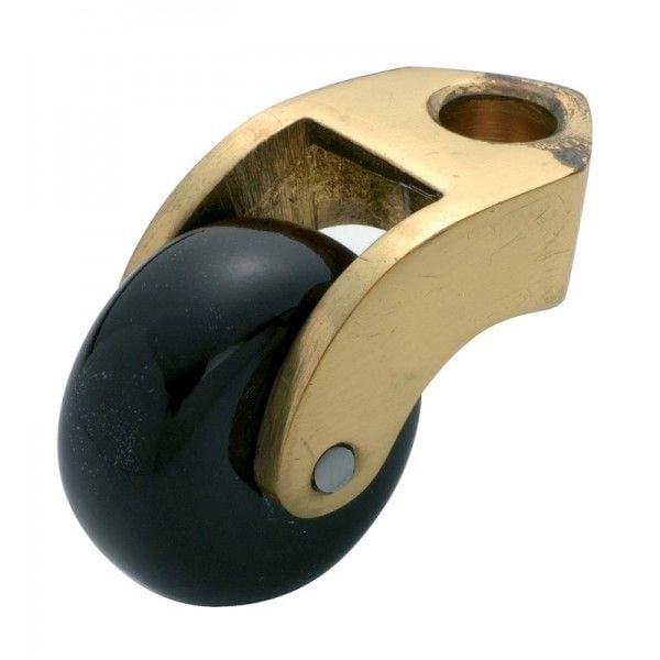 Bed Castor Brown Porcelain/Polished Brass 38mm3543