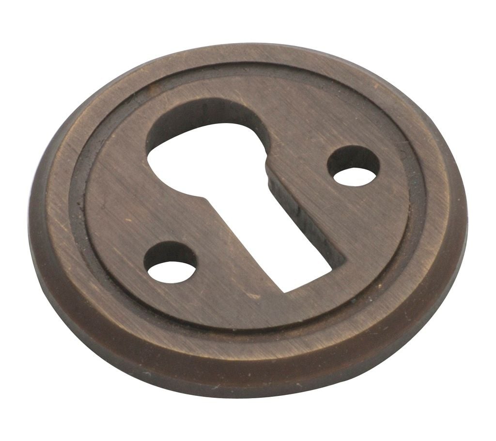 Escutcheon Round Antique Brass