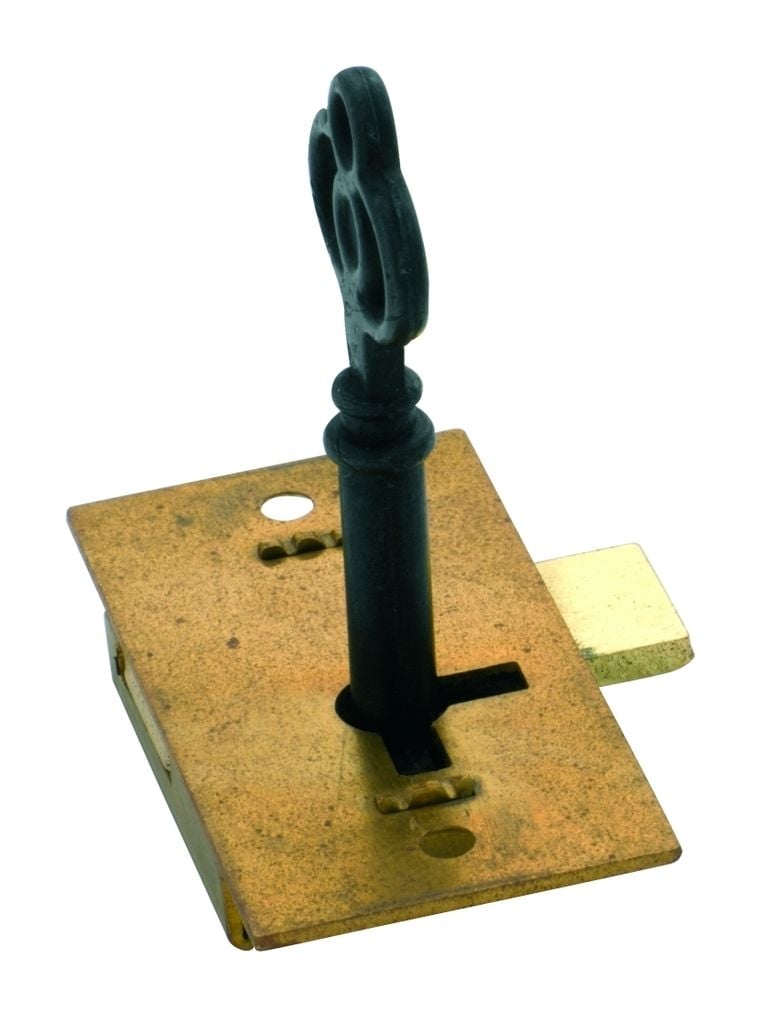 Cupboard Lock Brass 51mm x 26mm4001