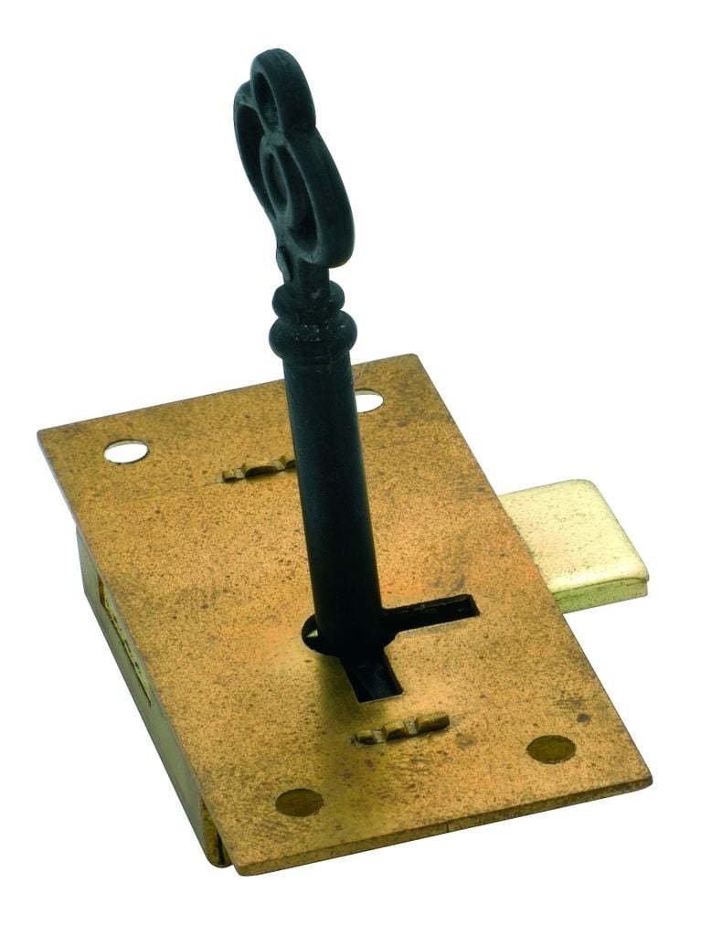 Cupboard Lock Brass 63mm x 32mm4002