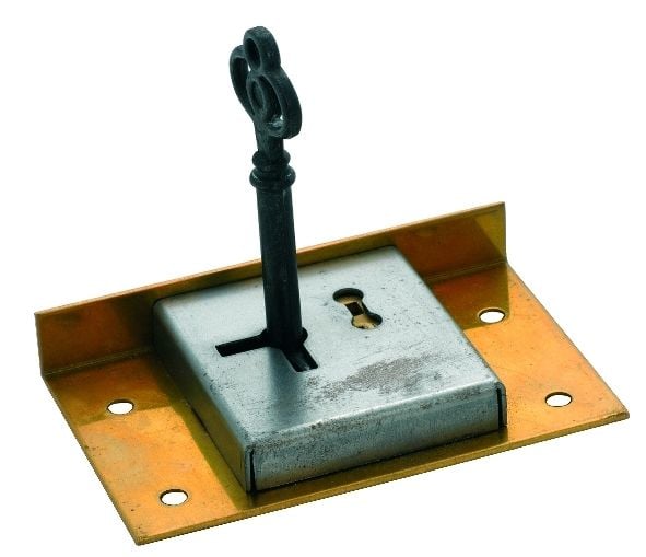 Drawer / Till Lock Brass 76mm x 48mm4007