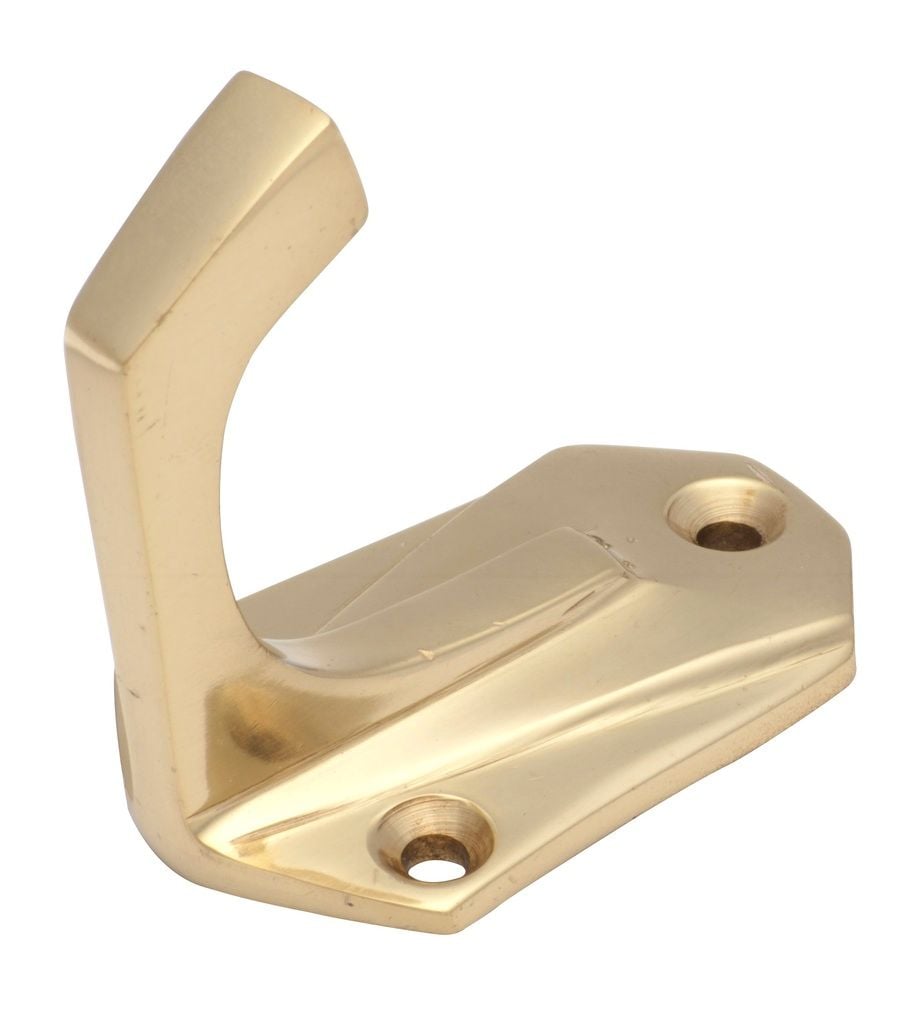Deco Robe Hook Polished Brass4025