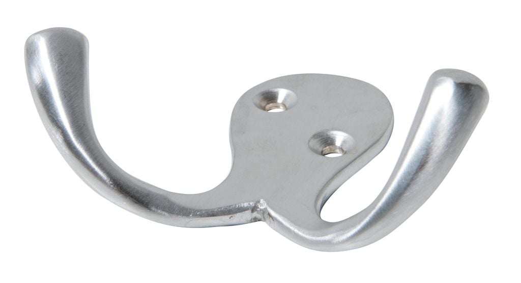 Double Robe Hook Satin Chrome4043