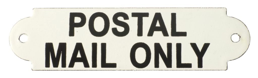 Enamel Sign 'Postal Mail Only' 4544