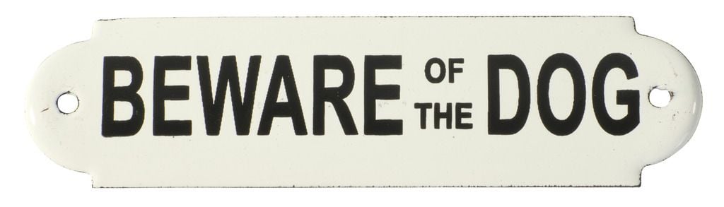 Enamel Sign 'Beware Of The Dog' 4546