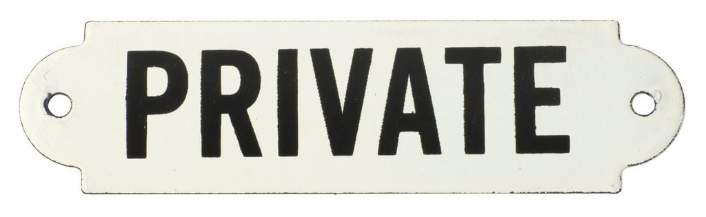 Enamel Sign 'Private' 4547