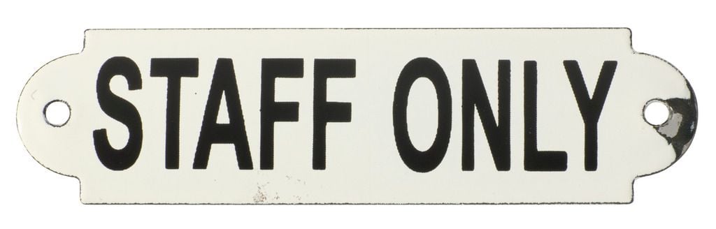 Enamel Sign 'Staff Only' 4548