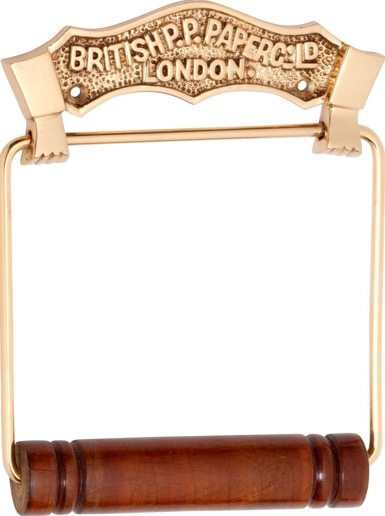 British Toilet Roll Holder Polished Brass4882