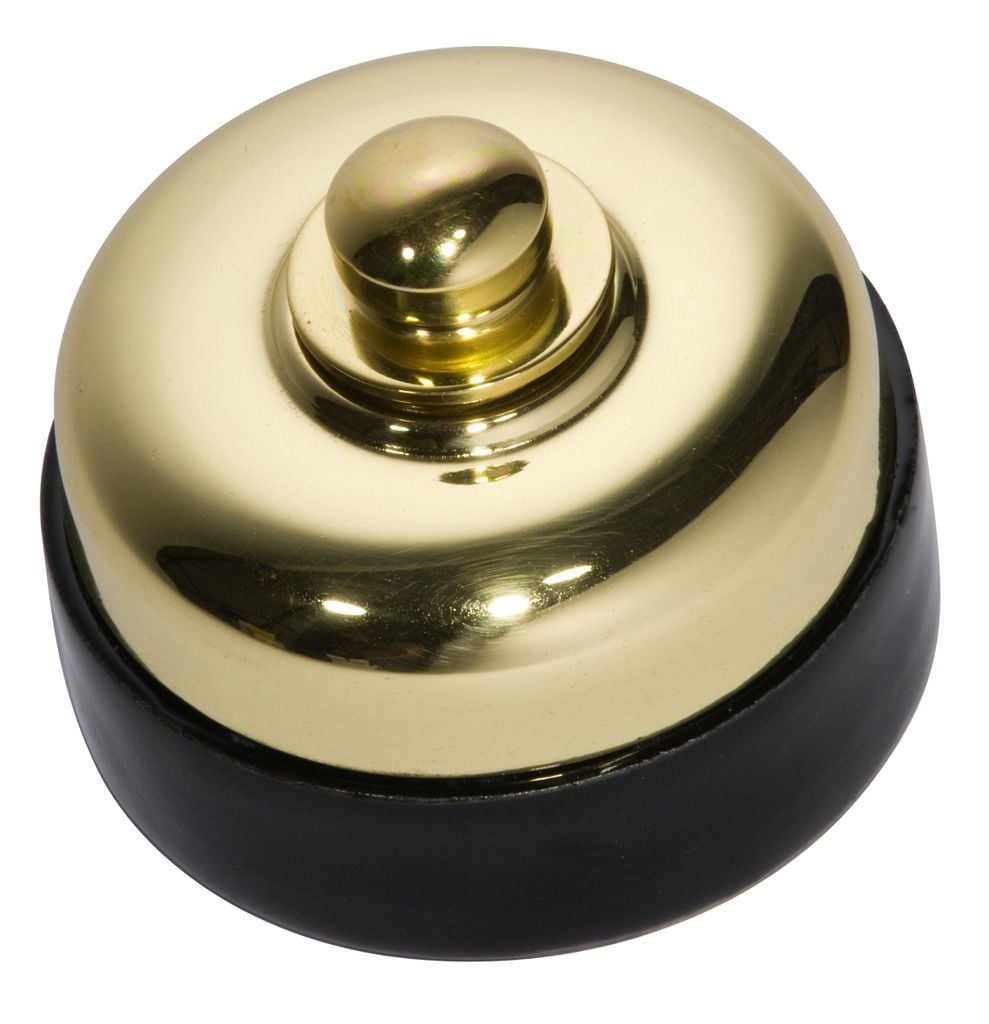Black Porcelain Base Dimmer Polished Brass5151