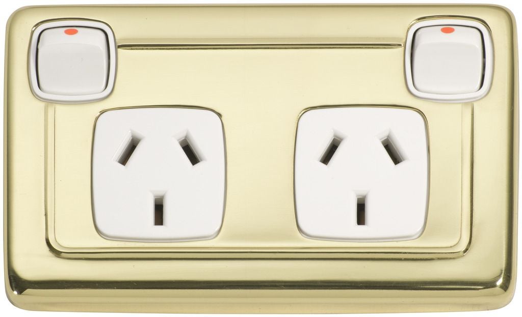 Double Power Point Polished Brass/White5859