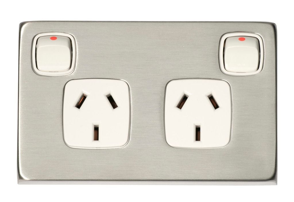 Double Power Point Stainless Steel/White5989