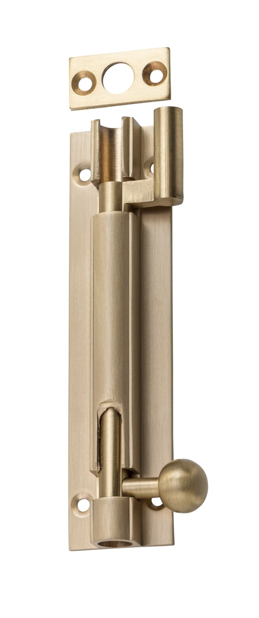 Barrel Bolt - Offset Satin Brass0111