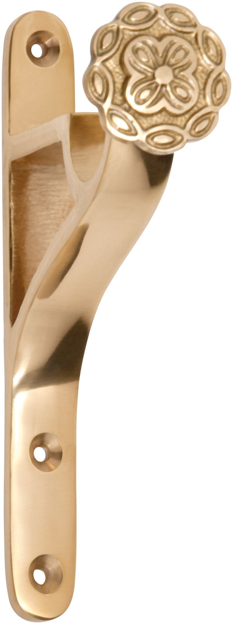 Curtain Bracket - End Polished Brass 19mm4600