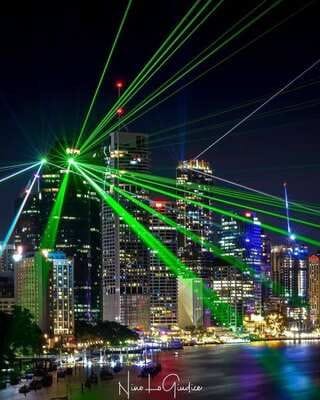 Laser show Brisbane River