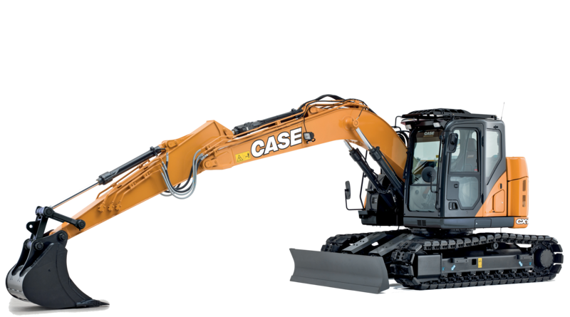 cx145c excavator with optional offset